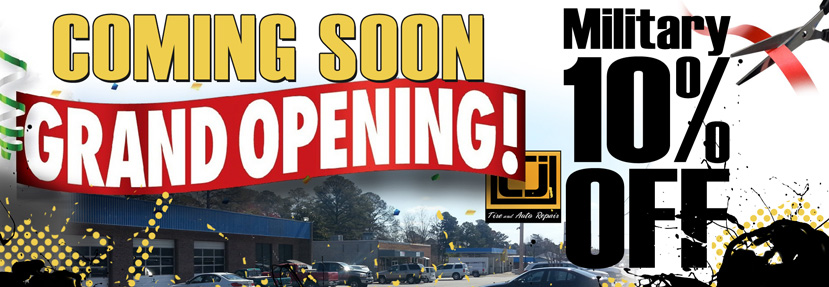 C and J Tire and Auto Repair - Grand Opening, Military 10% off